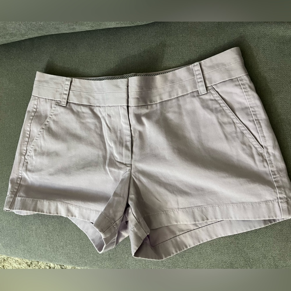 J CREW CHINO SHORTS, LILAC